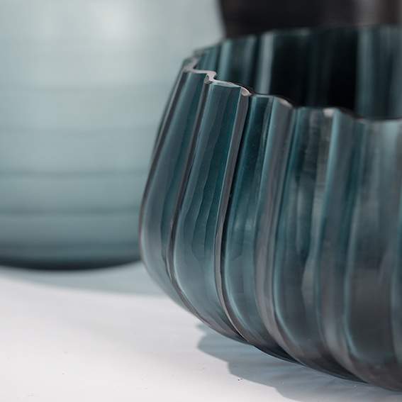 Guaxs - Manakara Vasen und Teelichthalter ocean blue/indigo - Schale