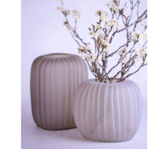 Manakara Vasen und Teelichthalter smokegrey - Vase hoch