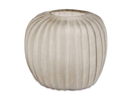 Manakara Vasen und Teelichthalter smokegrey - Vase rund