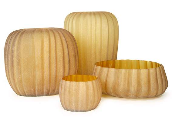 Manakara Vasen und Teelichthalter gold - Vase hoch