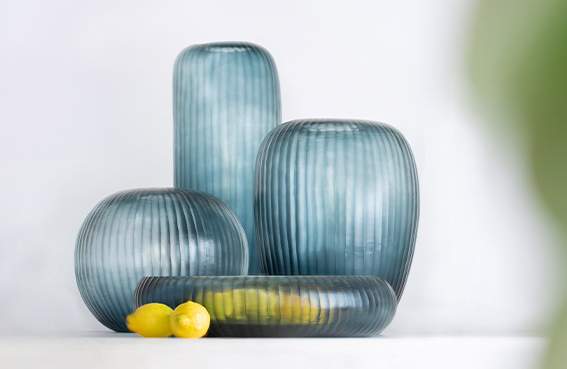 Gobi Vasen und Schale ocean blue/indigo - Vase hoch