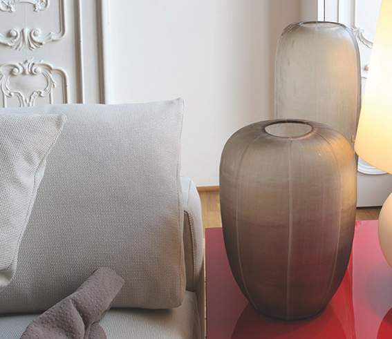 Gobi Vasen und Schale smokegrey - Vase hoch