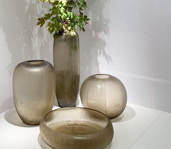 Gobi Vasen und Schale smokegrey - Vase rund