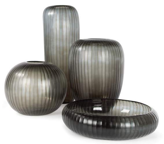 Gobi Vasen und Schale indigo/smokegrey - Vase hoch