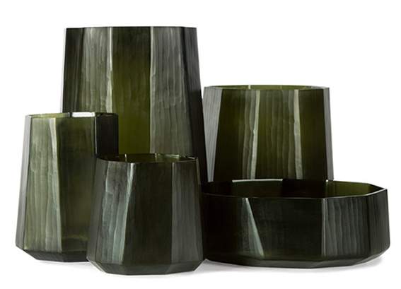 Okka Vasen und Schale black steelgrey - Vase S