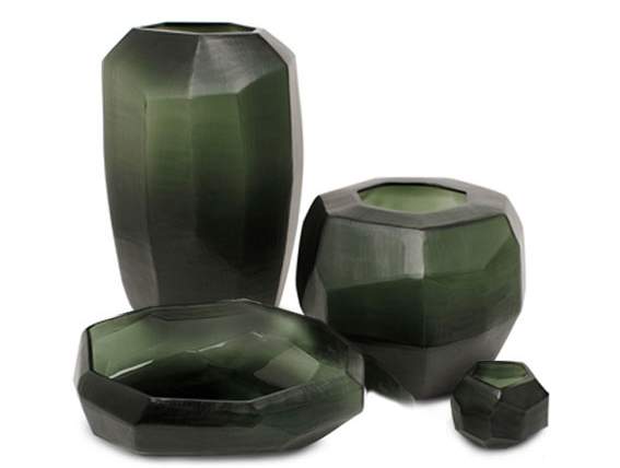 Guaxs - Cubistic Vasen und Teelichthalter black steelgrey - Schale