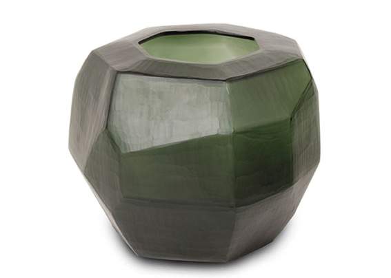 Cubistic Vasen und Teelichthalter black steelgrey - Vase rund