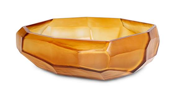 Guaxs - Cubistic Vasen und Teelichthalter clear/gold - Schale