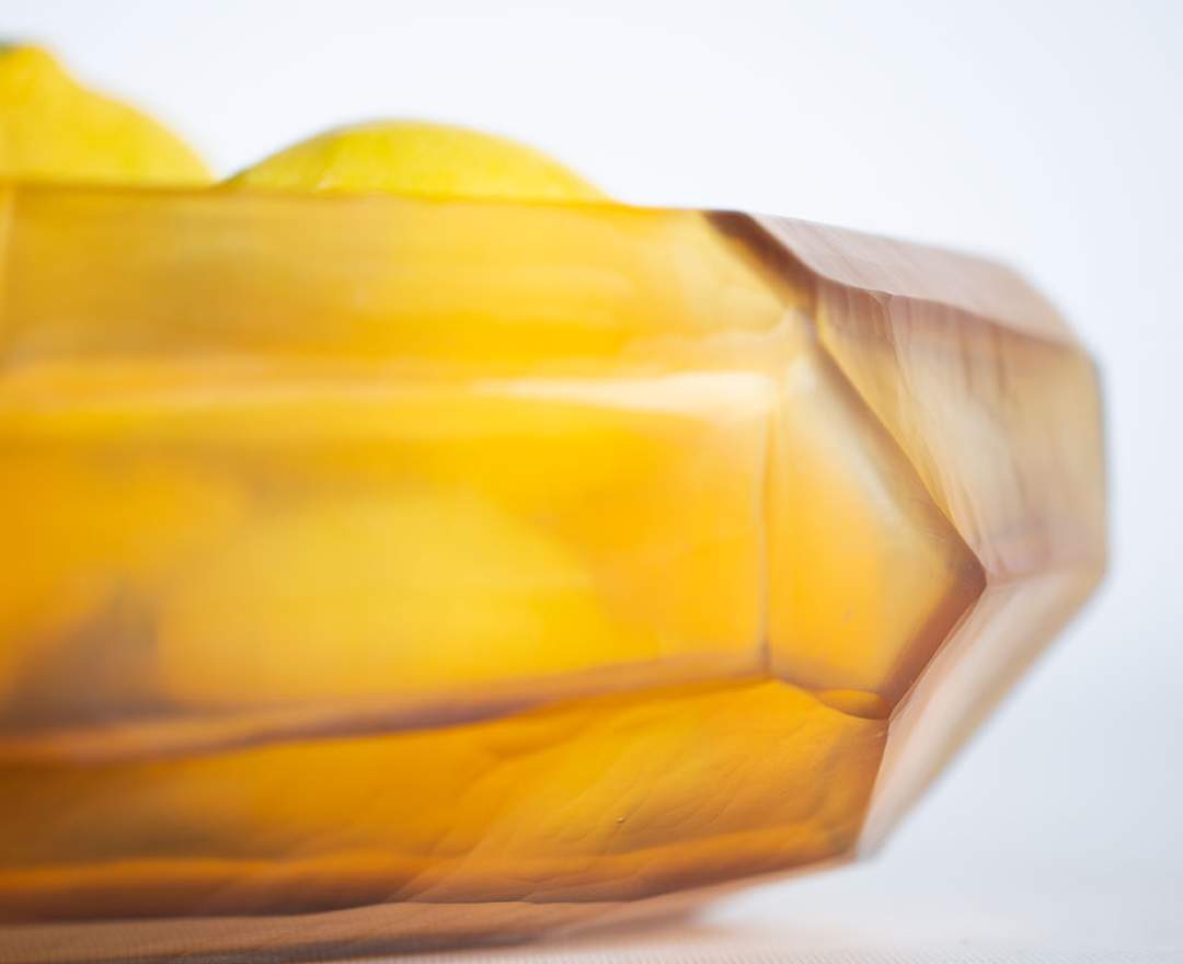 Guaxs - Cubistic Vasen und Teelichthalter clear/gold - Schale