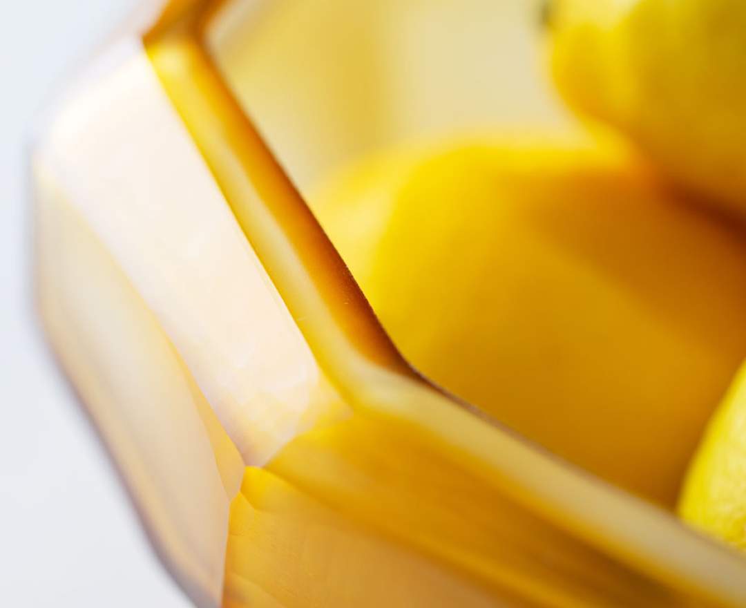 Guaxs - Cubistic Vasen und Teelichthalter clear/gold - Schale