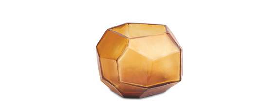 Cubistic Vasen und Teelichthalter clear/gold - Teelichthalter