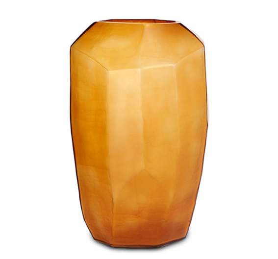 Cubistic Vasen und Teelichthalter clear/gold - Vase hoch