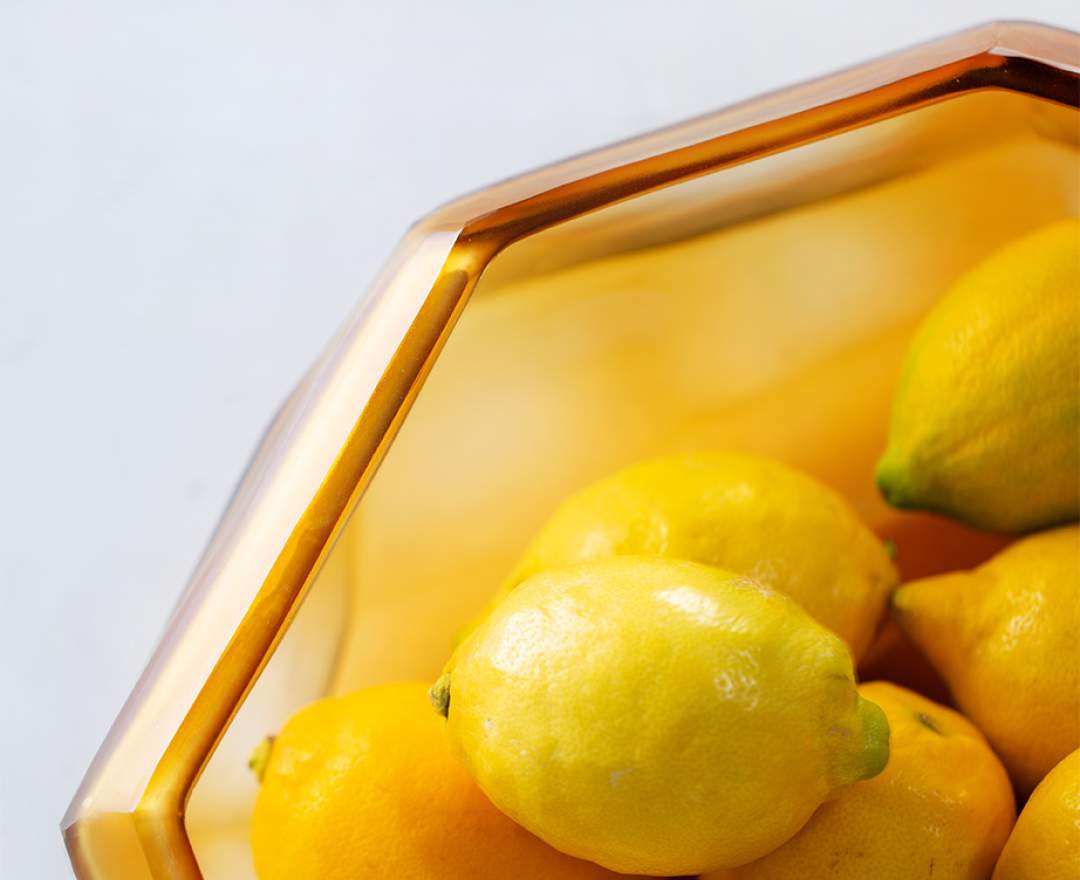 Cubistic Vasen und Teelichthalter clear/gold - Vase hoch