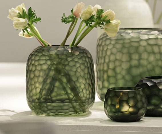 Somba Vasen und Teelichthalter light steelgrey / black steelgrey - Vase M