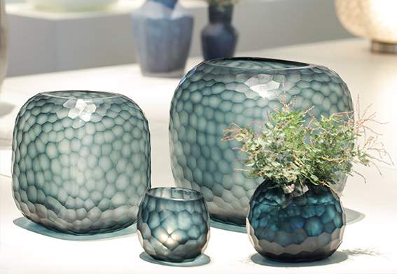 Somba Vasen und Teelichthalter ocean blue / indigo - Vase L