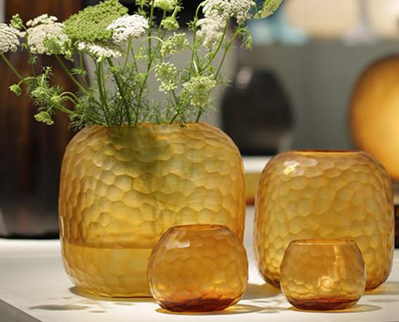 Somba Vasen und Teelichthalter clear/gold - Teelichthalter