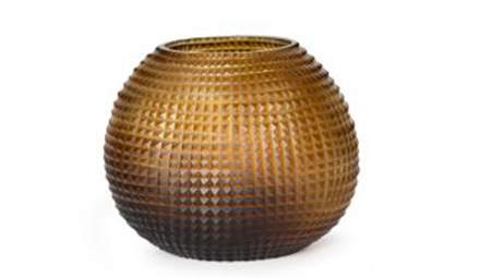 Somba Vasen und Teelichthalter clear / dark brown (bernstein) - Vase S