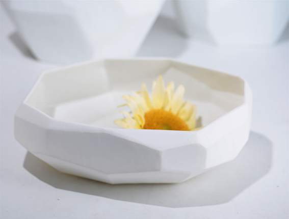 Cubistic Vasen und Teelichthalter opal - Vase hoch