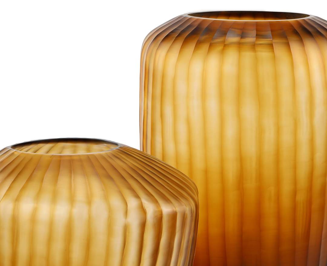 Simius Vasen butter/brown - Vase rund