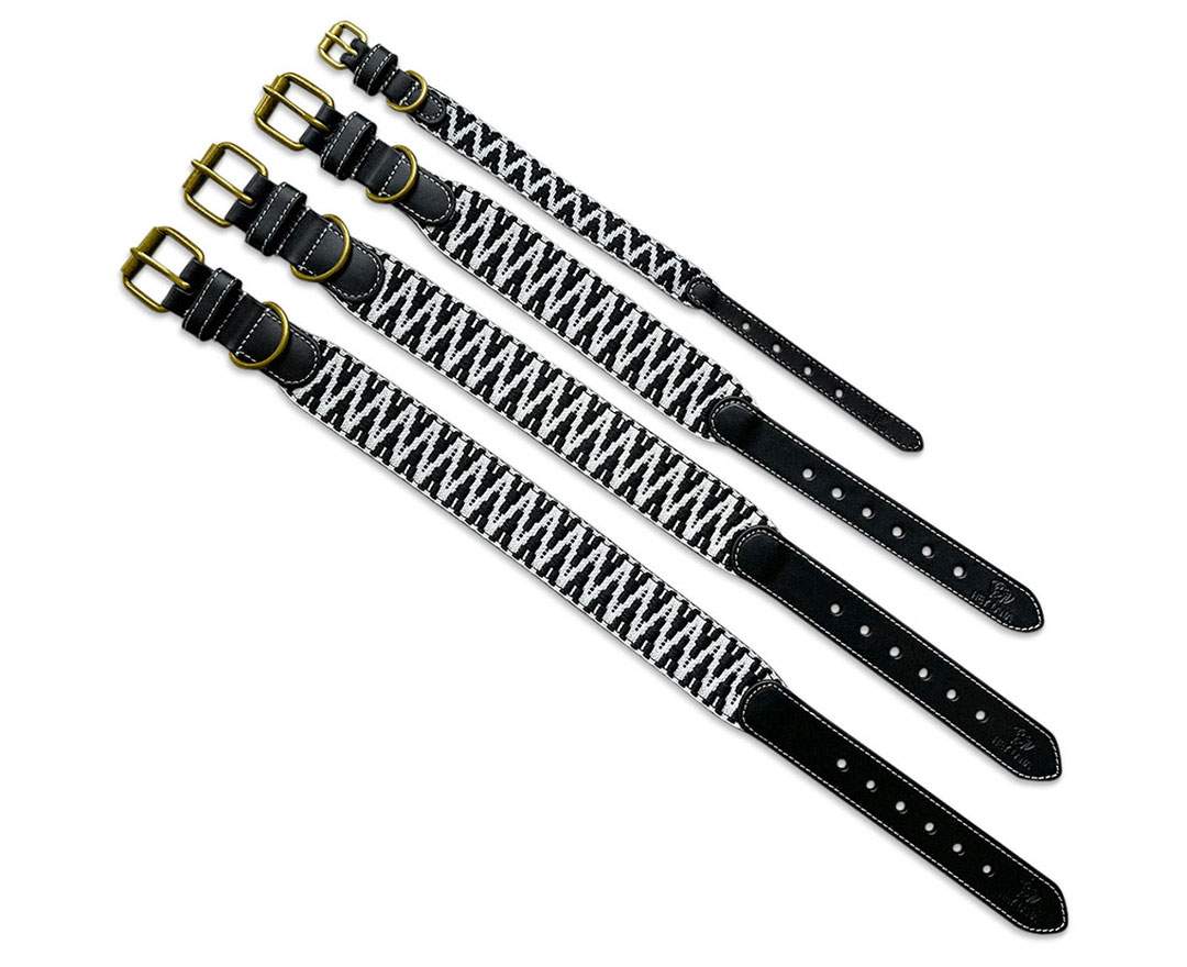 Hey Lana - Premium Hundehalsband Gepolstert - Schwarz/Weiß - L