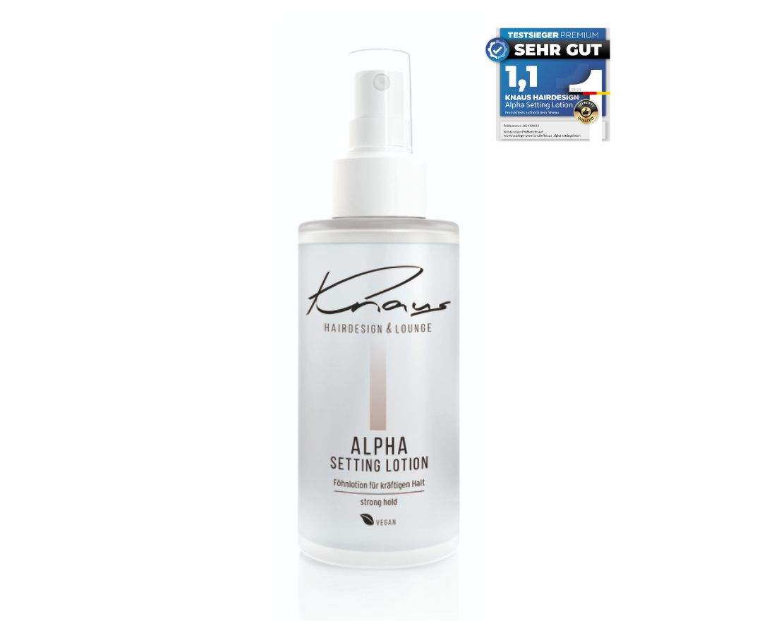 Knaus Hairdesign ALPHA Setting Lotion 100 ml – Professioneller Föhnfestiger für Volumen