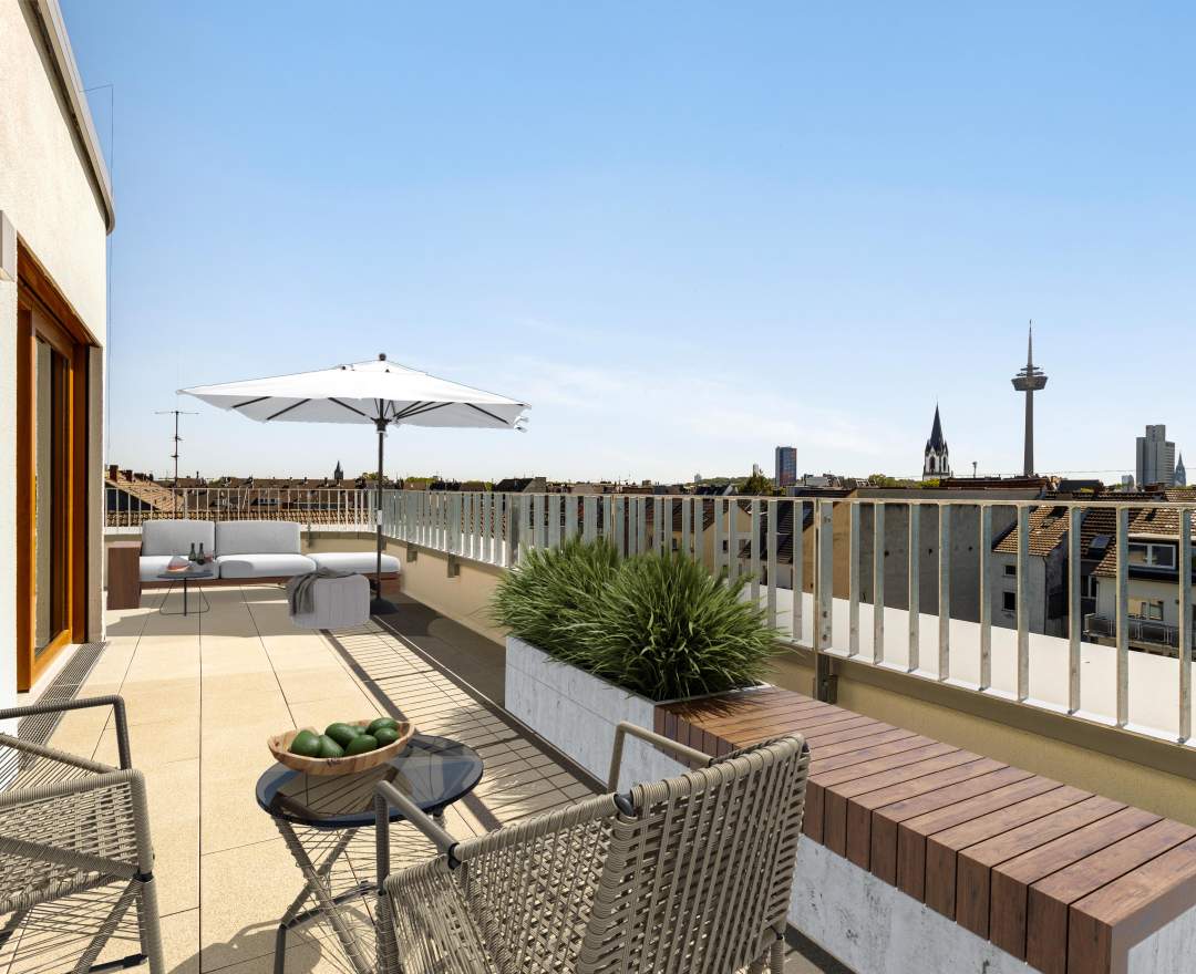 Schmidt Immobilien - Hochwertiges Penthouse mit Traumterrasse in Ehrenfeld.