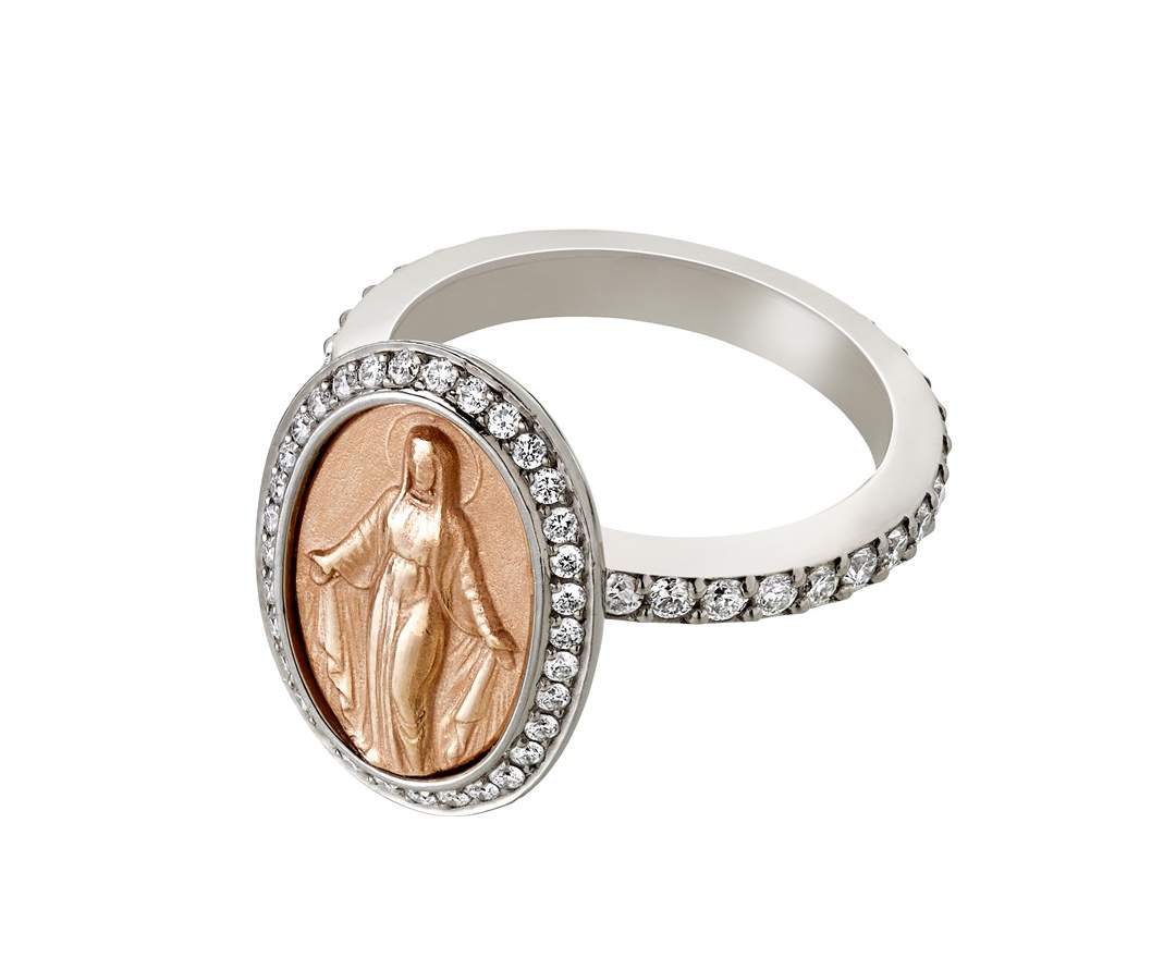 SÉVIGNÉ MADONNA RING N°1-2 Weissgold, Roségold, Brillanten