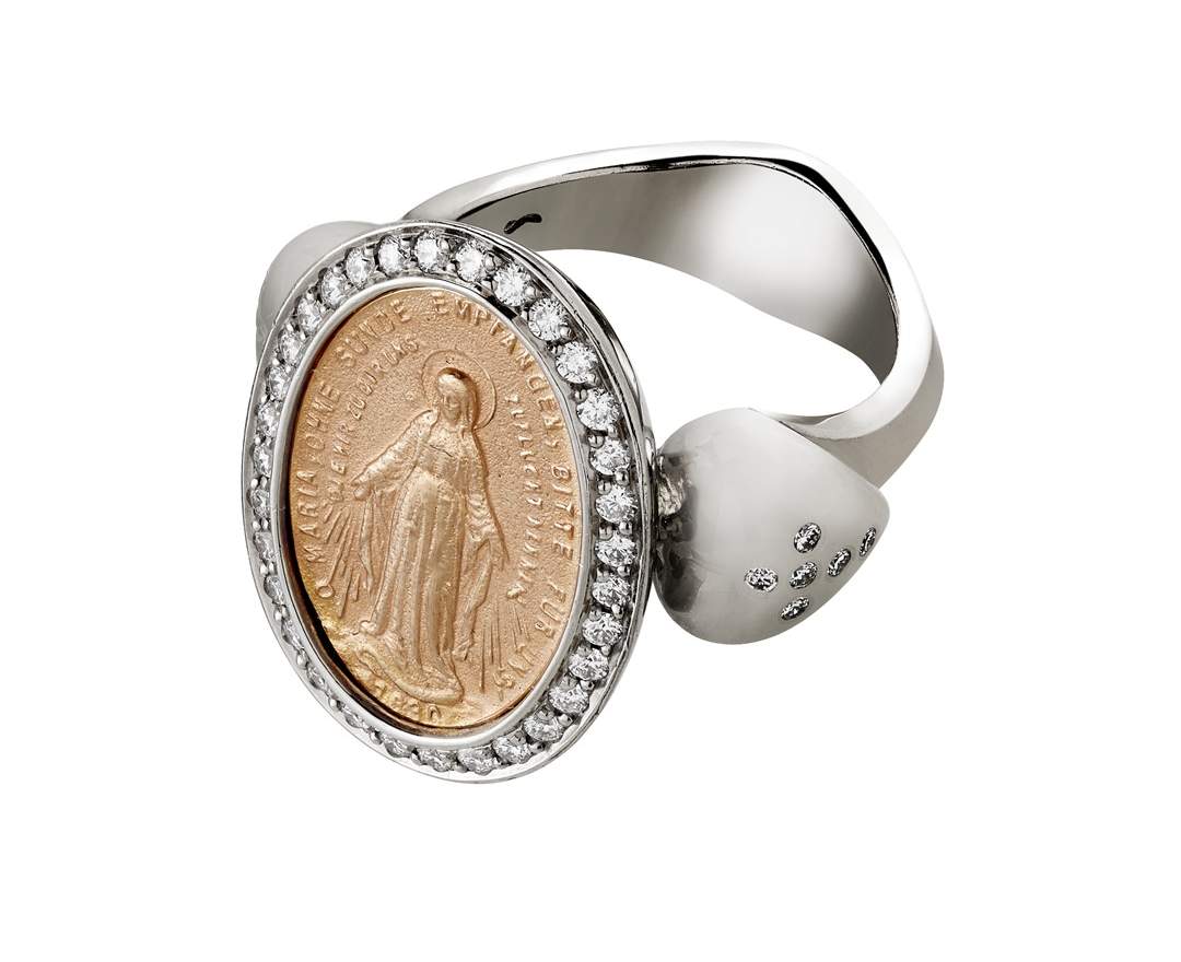 SÉVIGNÉ MADONNA RING N°2 Weissgold, Roségold, Brillanten