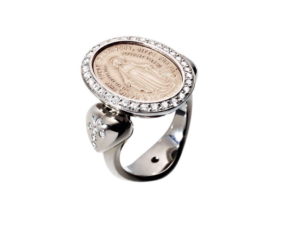 SÉVIGNÉ - MADONNA RING N°2 Weissgold, Roségold, Brillanten