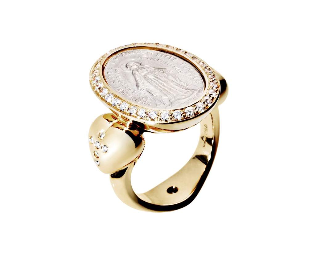 SÉVIGNÉ MADONNA RING N°2 Gelbgold, Weissgold, Brillanten