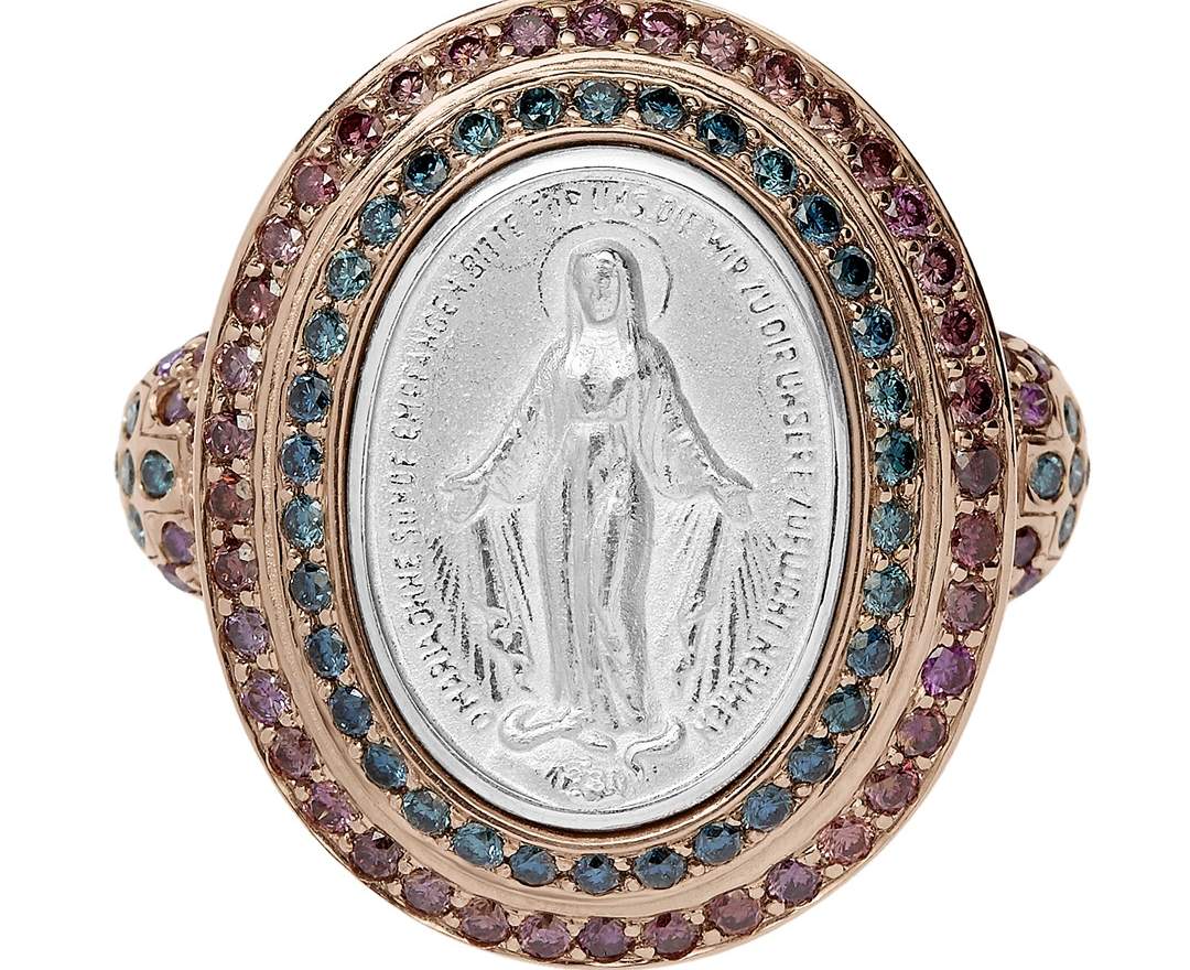 SÉVIGNÉ MADONNA RING N°3 Roségold, Weissgold,Saphire, Brillanten