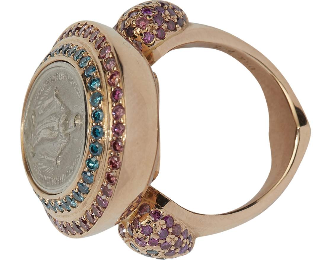 SÉVIGNÉ - MADONNA RING N°3 Roségold, Weissgold,Saphire, Brillanten