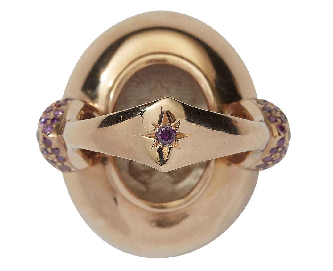 SÉVIGNÉ - MADONNA RING N°3 Roségold, Weissgold,Saphire, Brillanten