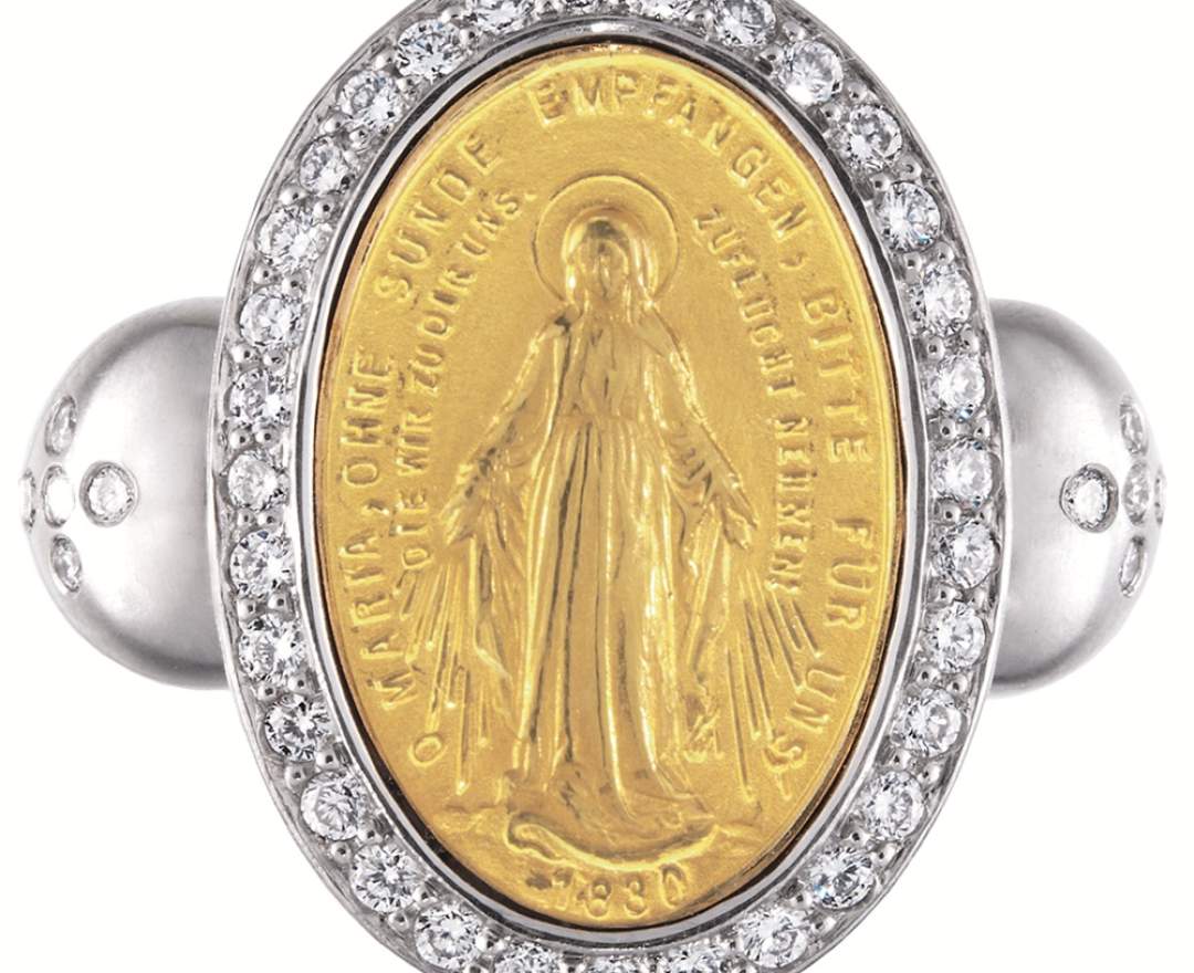 SÉVIGNÉ MADONNA RING N°2 Weissgold, Gelbgold, Brillanten