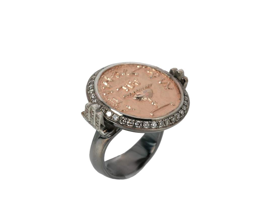 SÉVIGNÉ SCHEKEL RING Silber, Roségold, Brillanten