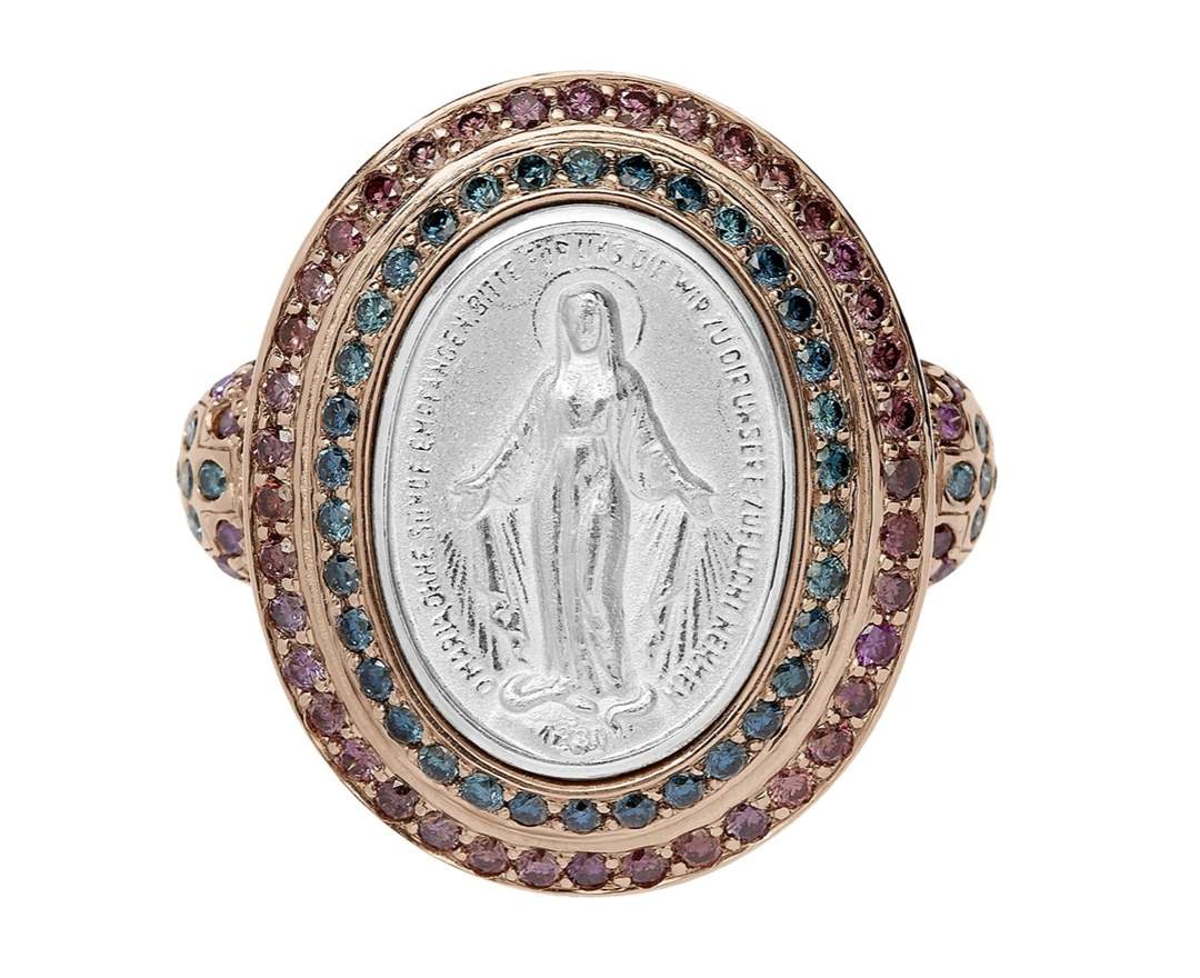 SÉVIGNÉ MADONNA RING N°3 Roségold, Weissgold,Saphire, Brillanten