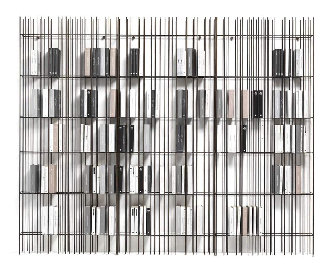 Mogg Metrica Regal – Minimalistisches Luxus-Metallregal mit rhythmischer Geometrie