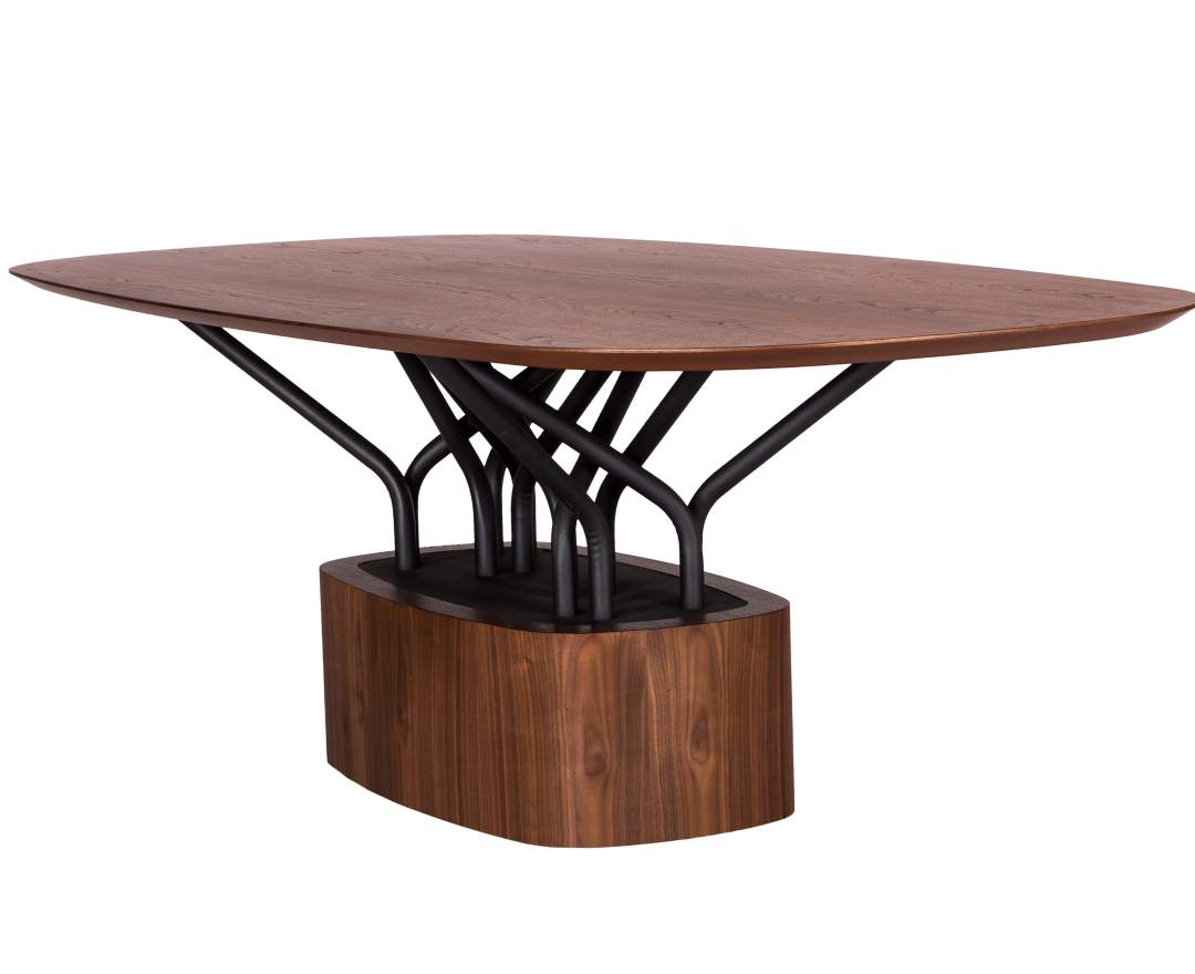 AL2 - Wood-oo A 001 Esstisch – Die Magie edler Holz-Handwerkskunst und skulpturaler Design-Ästhetik