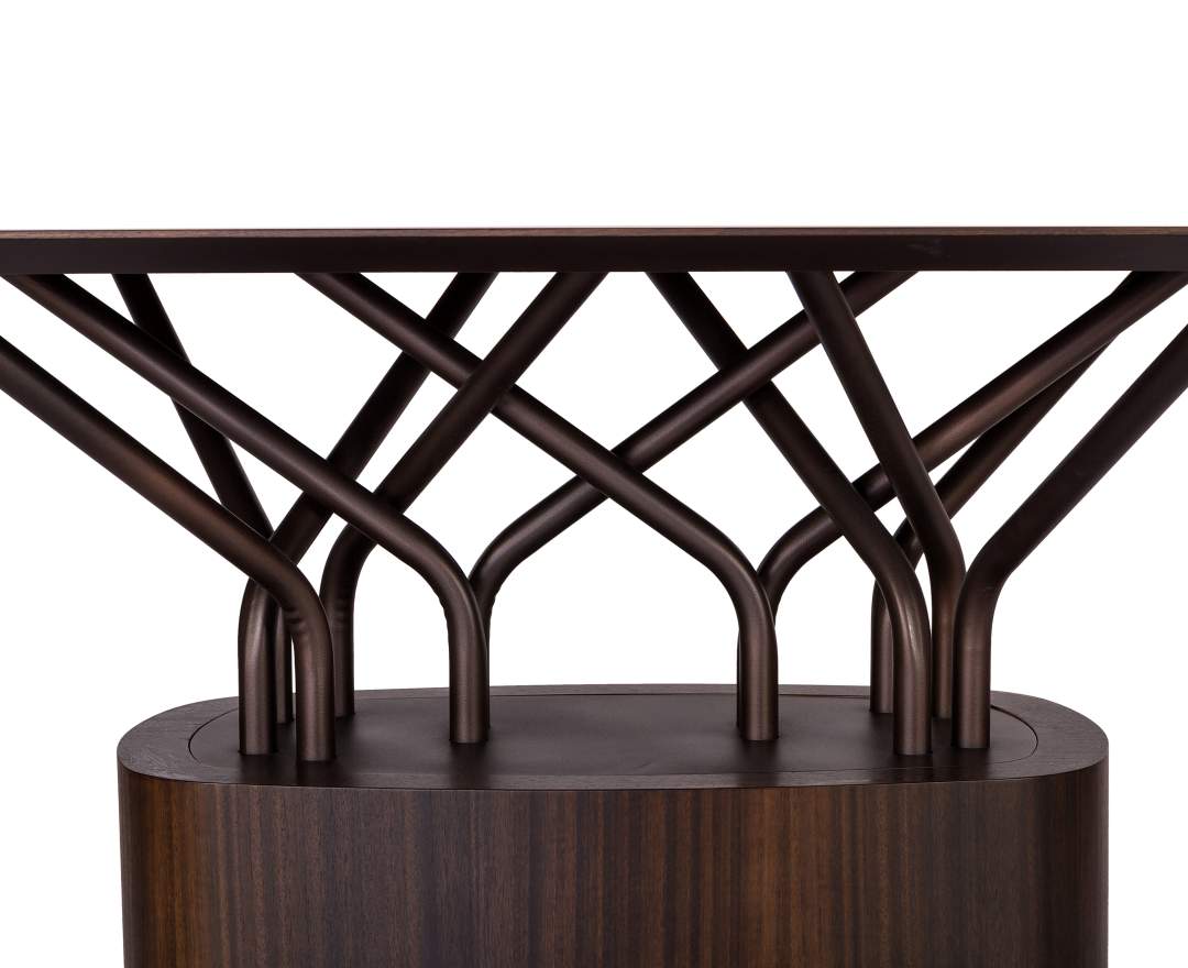 AL2 - Wood-oo A 001 Esstisch – Die Magie edler Holz-Handwerkskunst und skulpturaler Design-Ästhetik