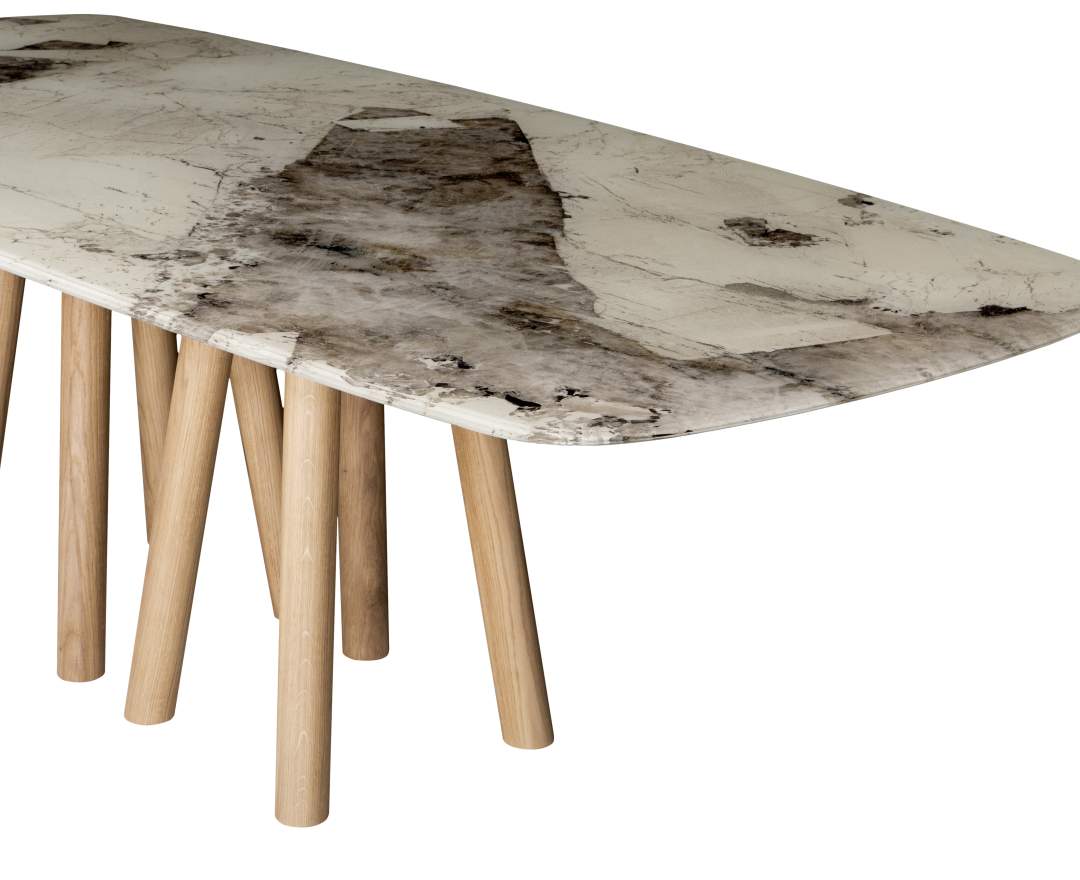 AL2 - Mos-i-ko GLA-001 Esstisch – Exklusiver Designertisch mit skulpturalem Mosaik-Charakter und grafischer Präzision