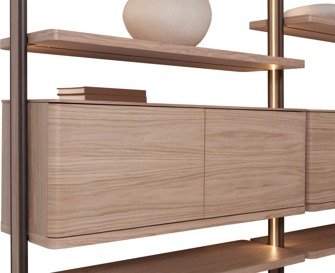 AL2 - Wandregal Muse 004 – Modulares Luxus-Regalsystem mit integrierter LED-Beleuchtung und architektonischer Präsenz