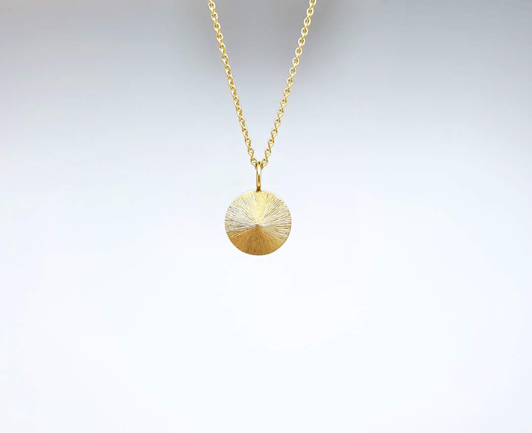 echt-es Sonnenstrahlen Anhänger, Gold
