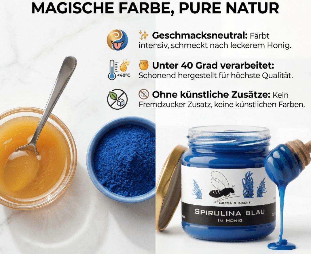 Grega's Imkerei - Spirulina Blau im Honig 250g