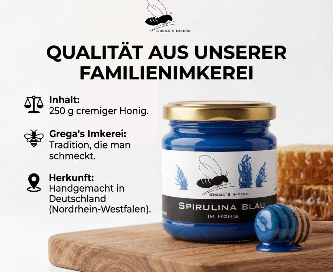 Grega's Imkerei - Spirulina Blau im Honig 250g