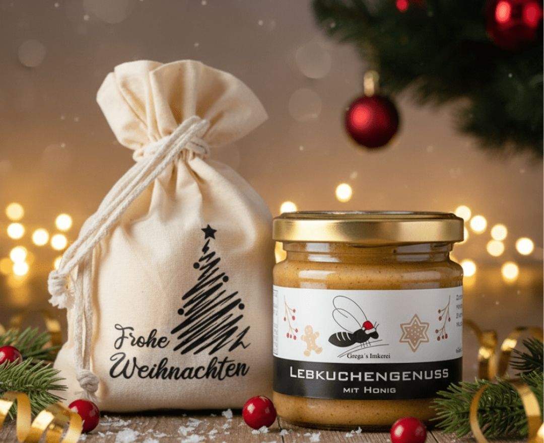 Grega's Imkerei - Lebkuchengenuss mit Honig & Frohe Weihnachten Säckchen