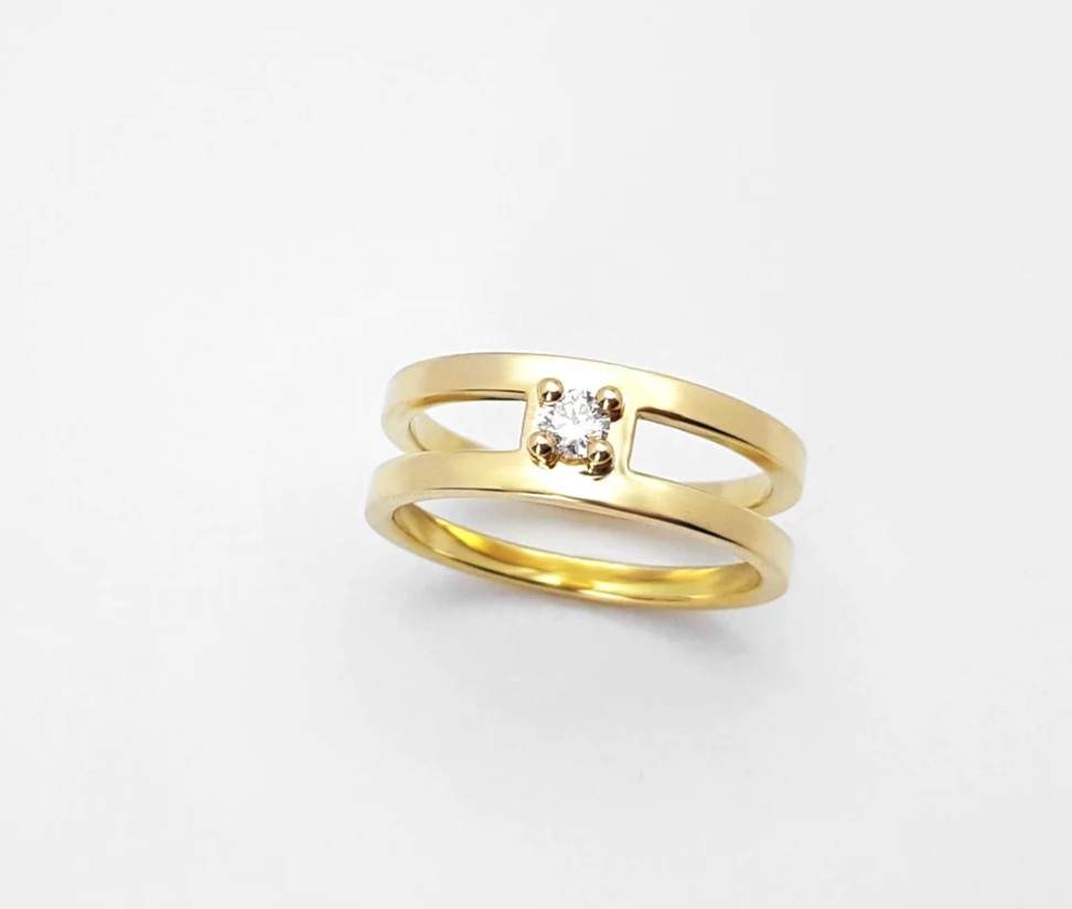echt-es UNIT Ring, Brillant, 6,5 mm