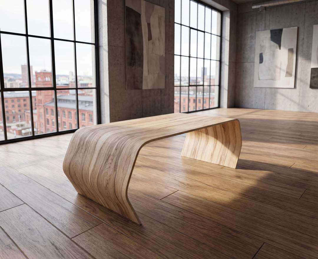 Bends - Massivholz-Couchtisch C-Line