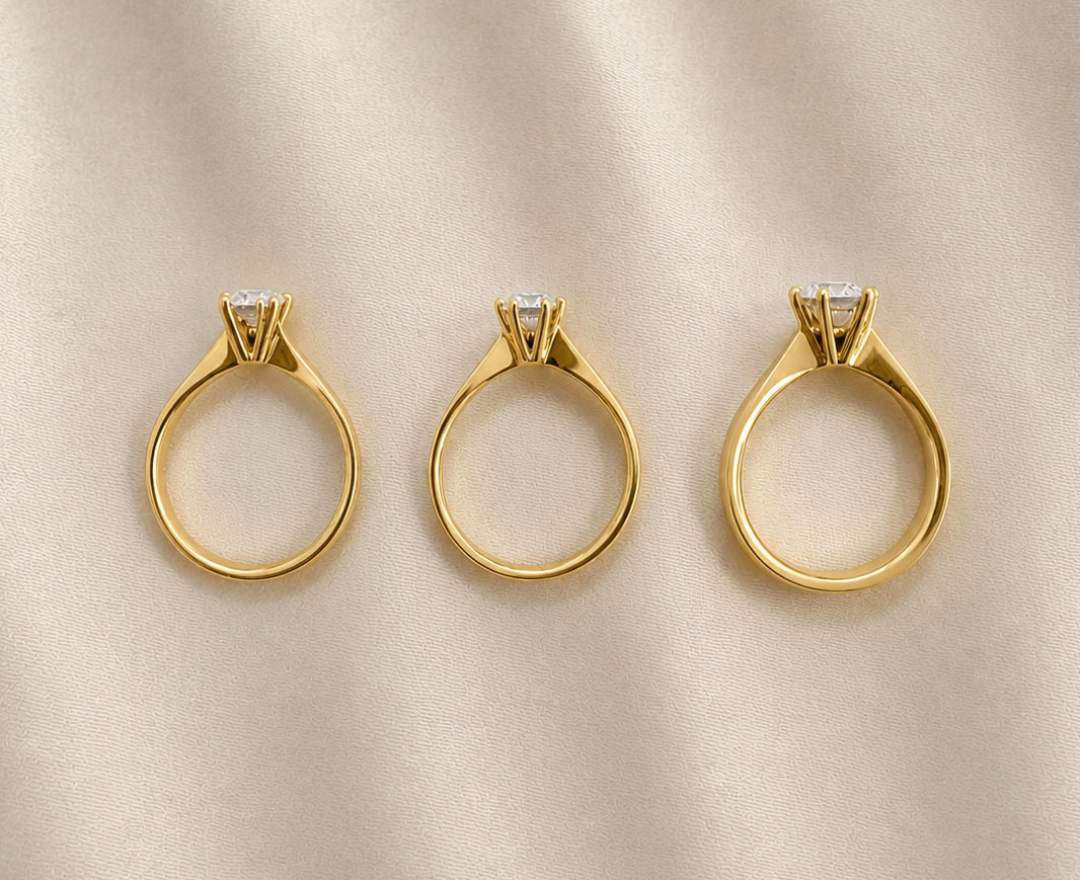 Goldschmiedeatelier Fütterer - Verlobungsring Iris mit Brillant - handgefertigter Solitärring