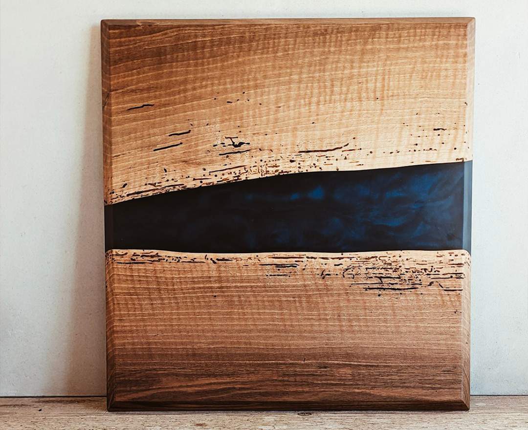 Servierbrett | Nussbaum mit Epoxidharz