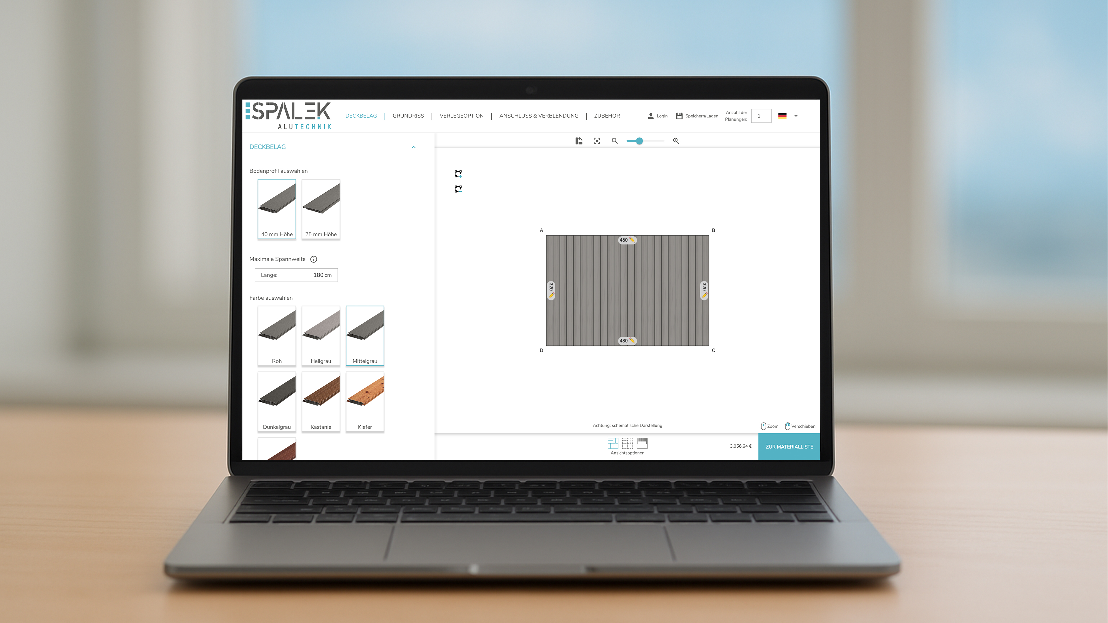 Spalek Aludielen Online-Konfigurator